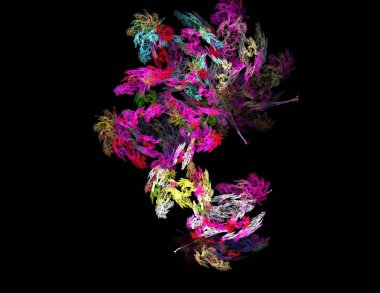 Siyah Renk Üzerine Bir Dijital Fraktal Resmi