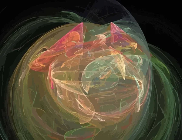 Una Illustrazione del frattale digitale con multicolore — Vettoriale Stock