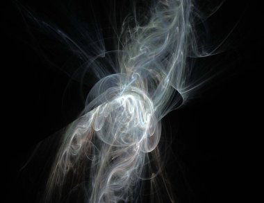 Siyah Renk Üzerine Bir Dijital Fraktal Resmi