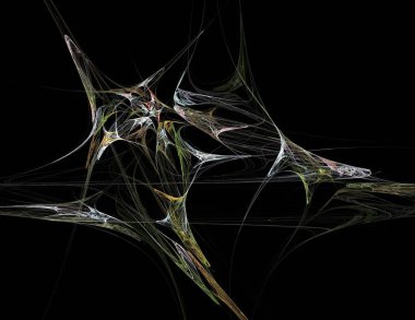 Siyah Renk Üzerine Bir Dijital Fraktal Resmi