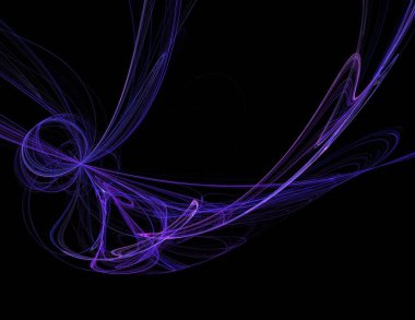 Siyah Renk Üzerine Bir Dijital Fraktal Resmi