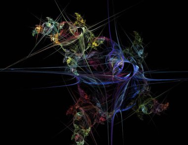 Siyah Renk Üzerine Bir Dijital Fraktal Resmi