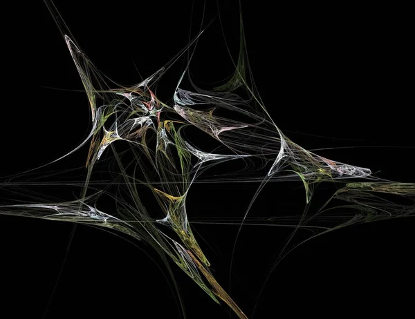 Siyah Renk Üzerine Bir Dijital Fraktal Resmi