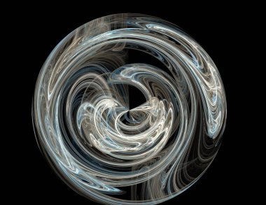 Siyah Renk Üzerine Bir Dijital Fraktal Resmi