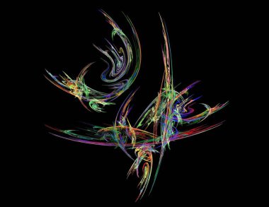 Siyah Renk Üzerine Bir Dijital Fraktal Resmi