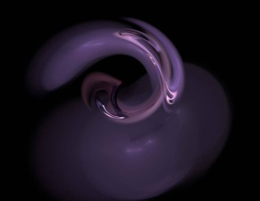 Siyah Renk Üzerine Bir Dijital Fraktal Resmi