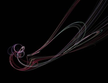 Siyah Renk Üzerine Bir Dijital Fraktal Resmi