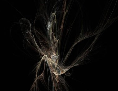 Siyah Renk Üzerine Bir Dijital Fraktal Resmi