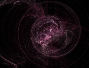 Siyah Renk Üzerine Bir Dijital Fraktal Resmi