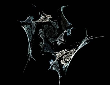 Siyah Renk Üzerine Bir Dijital Fraktal Resmi