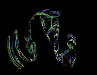 Siyah Renk Üzerine Bir Dijital Fraktal Resmi