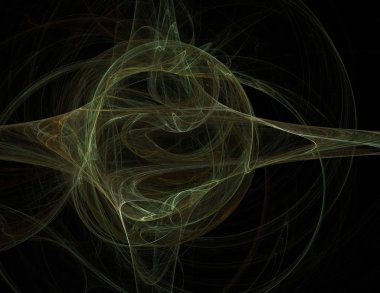 Siyah Renk Üzerine Bir Dijital Fraktal Resmi