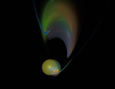 Siyah Renk Üzerine Bir Dijital Fraktal Resmi