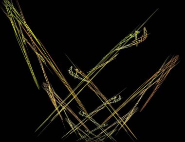 Siyah Renk Üzerine Bir Dijital Fraktal Resmi