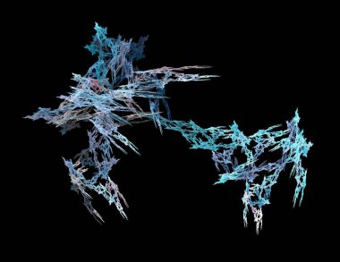 Siyah Renk Üzerine Bir Dijital Fraktal Resmi