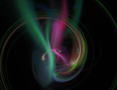 Siyah Renk Üzerine Bir Dijital Fraktal Resmi