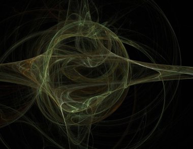 Siyah Renk Üzerine Bir Dijital Fraktal Resmi