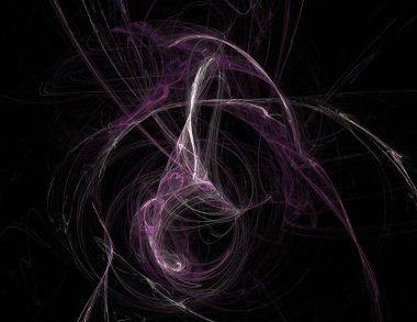 Siyah Renk Üzerine Bir Dijital Fraktal Resmi