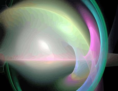 Siyah Renk Üzerine Bir Dijital Fraktal Resmi