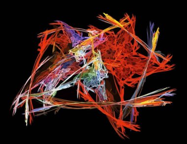 Siyah Renk Üzerine Bir Dijital Fraktal Resmi