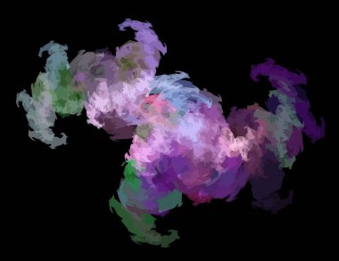 Siyah Renk Üzerine Bir Dijital Fraktal Resmi