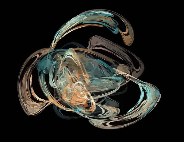 Siyah Renk Üzerine Bir Dijital Fraktal Resmi