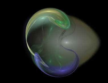 Siyah Renk Üzerine Bir Dijital Fraktal Resmi