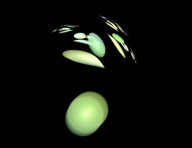 Siyah Renk Üzerine Bir Dijital Fraktal Resmi