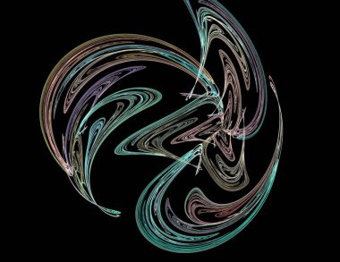 Siyah Renk Üzerine Bir Dijital Fraktal Resmi