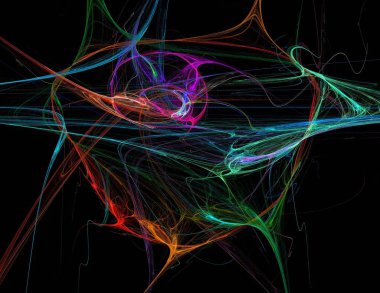 Siyah Renk Üzerine Bir Dijital Fraktal Resmi