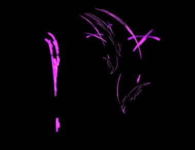 Siyah Renk Üzerine Bir Dijital Fraktal Resmi