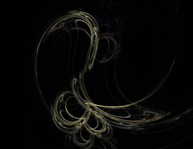 Siyah Renk Üzerine Bir Dijital Fraktal Resmi