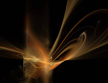 Siyah Renk Üzerine Bir Dijital Fraktal Resmi