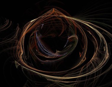 Siyah Renk Üzerine Bir Dijital Fraktal Resmi