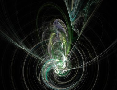 Siyah Renk Üzerine Bir Dijital Fraktal Resmi