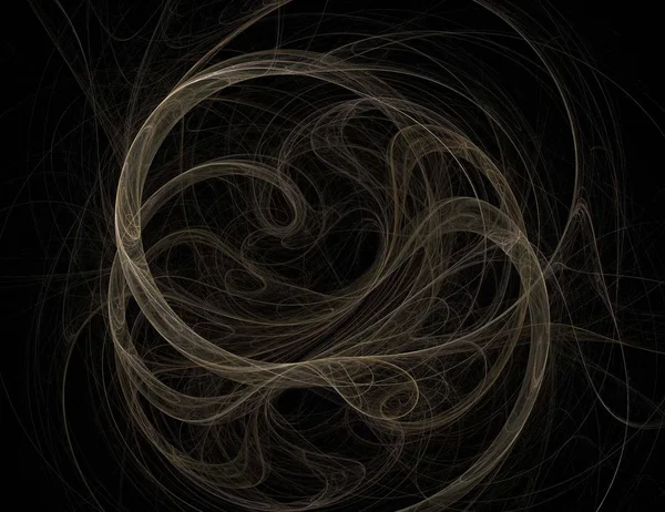 Image of one Digital Fractal on Black Color — Stock Photo, Image