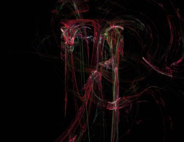 Siyah Renk Üzerine Bir Dijital Fraktal Resmi