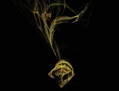 Siyah Renk Üzerine Bir Dijital Fraktal Resmi