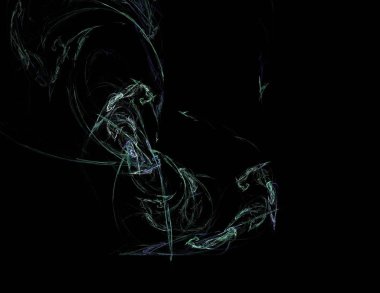 Siyah Renk Üzerine Bir Dijital Fraktal Resmi