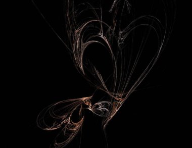 Siyah Renk Üzerine Bir Dijital Fraktal Resmi