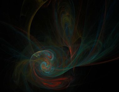 Siyah Renk Üzerine Bir Dijital Fraktal Resmi