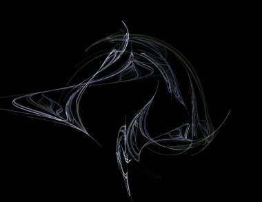 Siyah Renk Üzerine Bir Dijital Fraktal Resmi