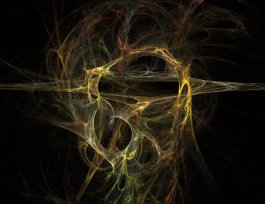 Siyah Renk Üzerine Bir Dijital Fraktal Resmi