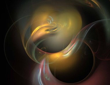 Siyah Renk Üzerine Bir Dijital Fraktal Resmi