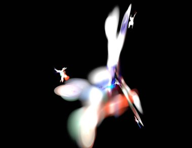 Siyah Renk Üzerine Bir Dijital Fraktal Resmi