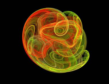 Siyah Renk Üzerine Bir Dijital Fraktal Resmi