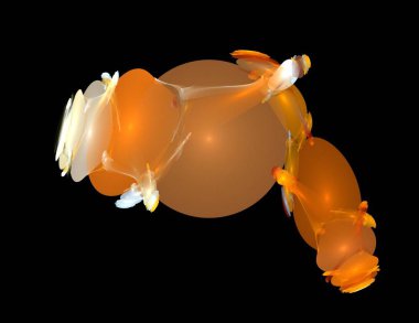 Siyah Renk Üzerine Bir Dijital Fraktal Resmi