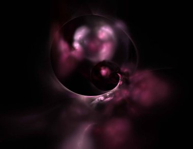 Siyah Renk Üzerine Bir Dijital Fraktal Resmi