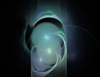 Siyah Renk Üzerine Bir Dijital Fraktal Resmi