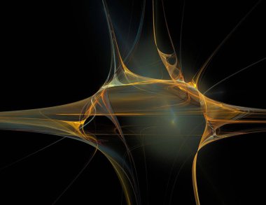 Siyah Renk Üzerine Bir Dijital Fraktal Resmi